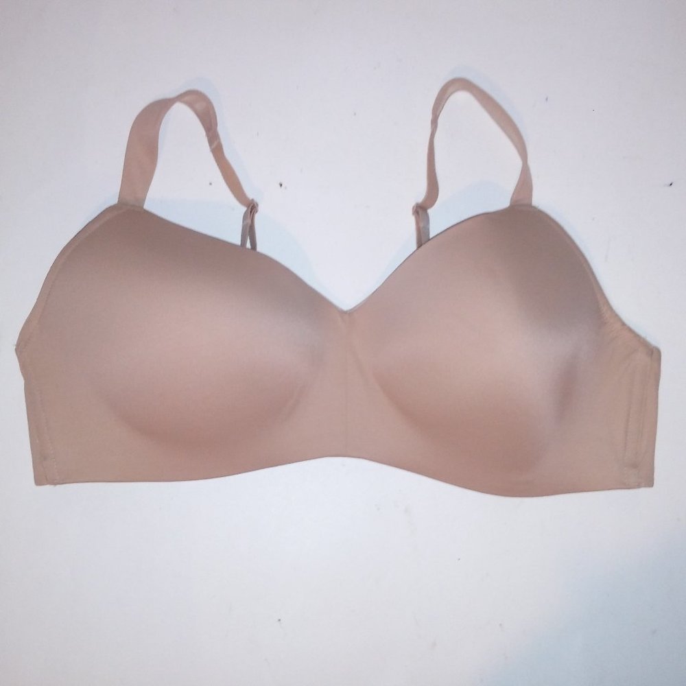 Auden Bra 44c Solid Beige Lightly Lined Wireless … - image 1